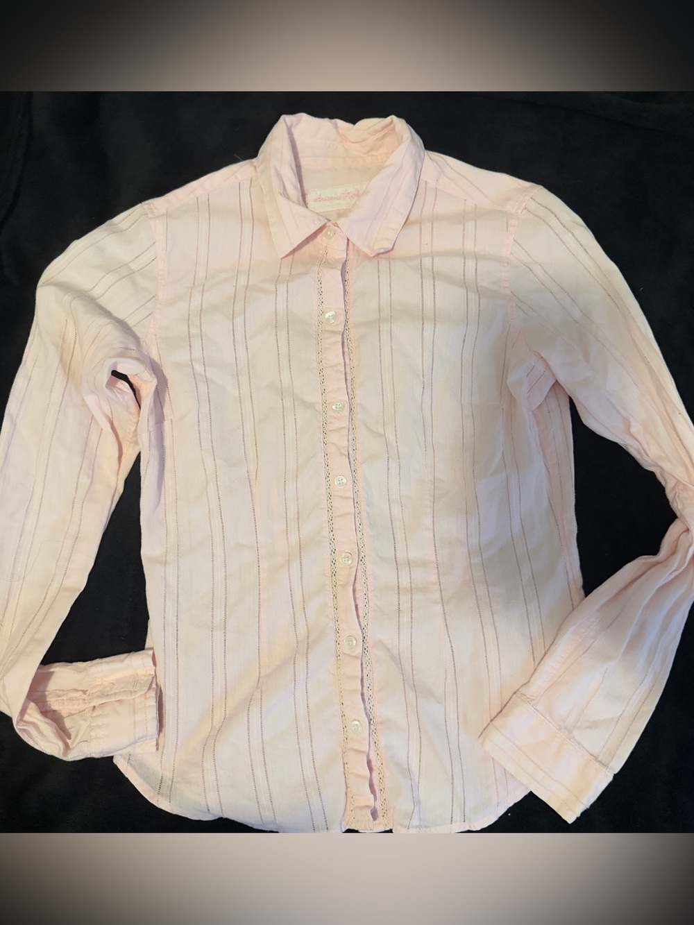 Arizona Jean Company Light Pink Striped Button-Down Shirt